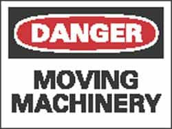 AccuformNMC "Danger - Moving Machinery", 10" Long x 14" Wide, Aluminum Safety Sign Rectangle, 0.04" Thick, Use for Accident Prevention D305AB - 63366132
