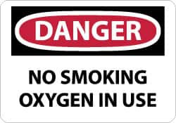AccuformNMC "Danger - No Smoking - Oxygen in Use", 10" Long x 14" Wide, Pressure-Sensitive Vinyl Safety Sign Rectangle, 0.004" Thick, Use for Accident Prevention D99PB - 63366355