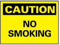 AccuformNMC "Caution - No Smoking", 10" Long x 14" Wide, Pressure-Sensitive Vinyl Safety Sign Rectangle, 0.004" Thick, Use for Accident Prevention C49PB - 63367999