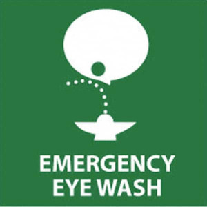 AccuformNMC "Emergency Eye Wash", 7" Long x 7" Wide, Rigid Plastic Safety Sign Square, 0.05" Thick, Use for First Aid MSCS50R - 63370126