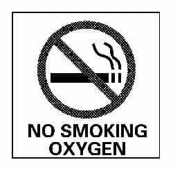AccuformNMC "No Smoking - Oxygen", 7" Long x 7" Wide, Pressure-Sensitive Vinyl Safety Sign Square, 0.004" Thick, Use for Smoking Regulations S41P - 63370266