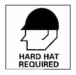 AccuformNMC "Hard Hat Required", 7" Long x 7" Wide, Rigid Plastic Safety Sign Square, 0.05" Thick, Use for Accident Prevention S9R - 63370399