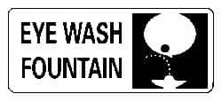 AccuformNMC "Eye Wash Fountain", 7" Long x 17" Wide, Pressure-Sensitive Vinyl Safety Sign Rectangle, 0.004" Thick, Use for First Aid SA115P - 63370704
