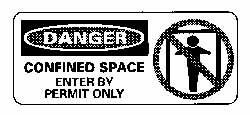 AccuformNMC "Danger - Confined Space - Enter by Permit Only", 7" Long x 17" Wide, Rigid Plastic Safety Sign Rectangle, 0.05" Thick, Use for Accident Prevention SA146R - 63370910