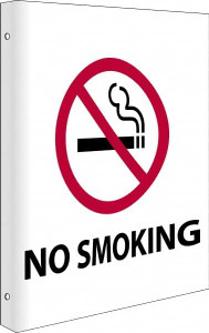 AccuformNMC "No Smoking", 10" Long x 8" Wide, Rigid Plastic Safety Sign Rectangle, 0.05" Thick, Use for Accident Prevention TV9 - 63374524