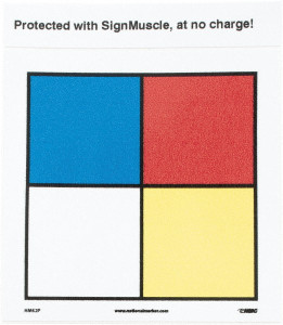 AccuformNMC 5 Qty 1 Pack Hazardous Materials Systems, 2-1/2" Long x 2-1/2" Wide, Pressure-Sensitive Vinyl Safety Sign Square, 0.004" Thick, Use for Hazardous Materials HMS2P - 63377220