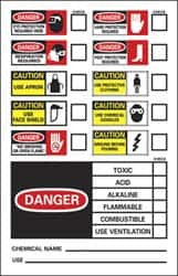 AccuformNMC "Chemical ID", 14" Long x 10" Wide, Rigid Plastic Safety Sign Rectangle, 0.05" Thick, Use for Hazardous Materials CI10R - 63377766