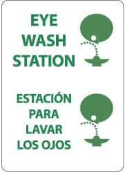 AccuformNMC "Eye Wash Station", 14" Long x 10" Wide, Rigid Plastic Safety Sign Rectangle, 0.05" Thick, Use for First Aid M736RB - 72310808