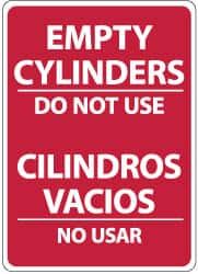AccuformNMC "Empty Cylinders - Do Not Use", 14" Long x 10" Wide, Rigid Plastic Safety Sign Rectangle, 0.05" Thick, Use for Accident Prevention M745RB - 72310980