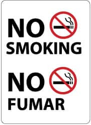 AccuformNMC "No Smoking", 14" Long x 10" Wide, Aluminum Safety Sign Rectangle, 0.04" Thick, Use for Smoking Regulations M749AB - 72311053