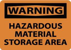 AccuformNMC "Warning - Hazardous Material Storage Area", 7" Long x 10" Wide, Aluminum Safety Sign Rectangle, 0.04" Thick, Use for Hazardous Materials W285A - 72311244