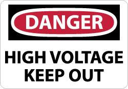 AccuformNMC "Danger - High Voltage - Keep Out", 7" Long x 10" Wide, Aluminum Safety Sign Rectangle, 0.04" Thick, Use for Accident Prevention D139A - 72312077
