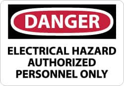 AccuformNMC "Danger - Electrical Hazard - Authorized Personnel Only", 7" Long x 10" Wide, Aluminum Safety Sign Rectangle, 0.04" Thick, Use for Accident Prevention D268A - 72312275