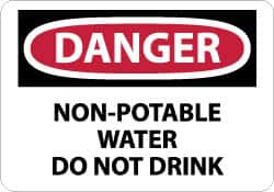 AccuformNMC "Danger - Non-Potable Water - Do Not Drink", 7" Long x 10" Wide, Aluminum Safety Sign Rectangle, 0.04" Thick, Use for Accident Prevention D307A - 72312366
