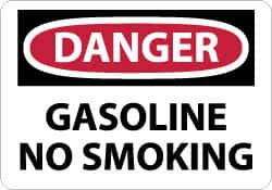 AccuformNMC "Danger - Gasoline - No Smoking", 7" Long x 10" Wide, Aluminum Safety Sign Rectangle, 0.04" Thick, Use for Accident Prevention D388A - 72312499