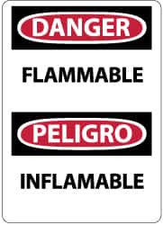 AccuformNMC "Danger - Flammable", 14" Long x 10" Wide, Rigid Plastic Safety Sign Rectangle, 0.05" Thick, Use for Hazardous Materials ESD660RB - 72313968