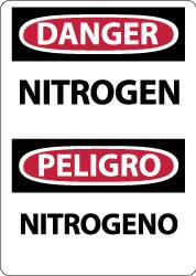 AccuformNMC "Danger - Nitrogen", 14" Long x 10" Wide, Pressure-Sensitive Vinyl Safety Sign Rectangle, 0.004" Thick, Use for Hazardous Materials ESD666PB - 72314131