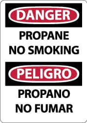 AccuformNMC "Danger - Propane - No Smoking", 14" Long x 10" Wide, Aluminum Safety Sign Rectangle, 0.04" Thick, Use for Accident Prevention ESD667AB - 72314156