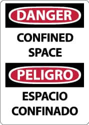 AccuformNMC "Danger - Confined Space", 14" Long x 10" Wide, Aluminum Safety Sign Rectangle, 0.04" Thick, Use for Accident Prevention ESD670AB - 72314248
