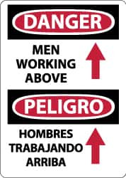 AccuformNMC "Danger - Men Working Above", 14" Long x 10" Wide, Rigid Plastic Safety Sign Rectangle, 0.05" Thick, Use for Accident Prevention ESD674RB - 72314388