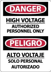 AccuformNMC "Danger - High Voltage - Authorized Personnel Only", 14" Long x 10" Wide, Pressure-Sensitive Vinyl Safety Sign Rectangle, 0.004" Thick, Use for Accident Prevention ESD684PB - 72314610