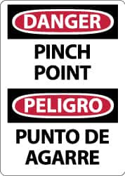 AccuformNMC "Danger - Pinch Point", 14" Long x 10" Wide, Aluminum Safety Sign Rectangle, 0.04" Thick, Use for Accident Prevention ESD686AB - 72314636