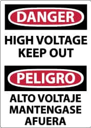 AccuformNMC "Danger - High Voltage - Keep Out", 14" Long x 10" Wide, Pressure-Sensitive Vinyl Safety Sign Rectangle, 0.004" Thick, Use for Accident Prevention ESD139PB - 73072712