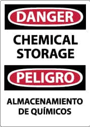 AccuformNMC "Danger - Chemical Storage", 14" Long x 10" Wide, Aluminum Safety Sign Rectangle, 0.04" Thick, Use for Hazardous Materials ESD239AB - 73072779