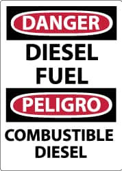 AccuformNMC "Danger - Diesel Fuel", 14" Long x 10" Wide, Aluminum Safety Sign Rectangle, 0.04" Thick, Use for Hazardous Materials ESD427AB - 73072902
