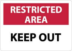 AccuformNMC "Restricted Area - Keep Out", 10" Long x 14" Wide, Rigid Plastic Safety Sign Rectangle, 0.05" Thick, Use for Security & Admittance RA14RB - 73297988