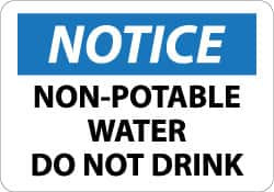 AccuformNMC "Notice - Non-Potable Water - Do Not Drink", 10" Long x 14" Wide, Rigid Plastic Safety Sign Rectangle, 0.05" Thick, Use for Hazardous Materials N321RB - 73299323
