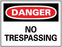 AccuformNMC "Danger - No Trespassing", 20" Long x 28" Wide, Rigid Plastic Safety Sign Rectangle, 0.05" Thick, Use for Security & Admittance D81RD - 73844854