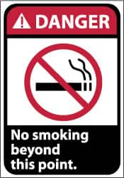 AccuformNMC "Danger - No Smoking Beyond This Point", 10" Long x 7" Wide, Pressure-Sensitive Vinyl Safety Sign Rectangle, 0.004" Thick, Use for Accident Prevention DGA7P - 73845067