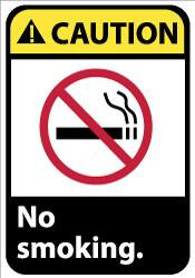 AccuformNMC "Caution - No Smoking", 14" Long x 10" Wide, Aluminum Safety Sign Rectangle, 0.04" Thick, Use for Accident Prevention CGA3AB - 74506270