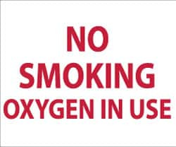 AccuformNMC "No Smoking - Oxygen in Use", 5" Long x 6" Wide, Pressure-Sensitive Vinyl Safety Sign Rectangle, 0.004" Thick, Use for Smoking Regulations M48P - 74987231