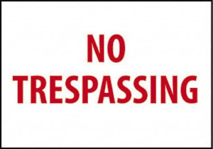 AccuformNMC "No Trespassing", 10" Long x 14" Wide, Pressure-Sensitive Vinyl Safety Sign Rectangle, 0.004" Thick, Use for Security & Admittance M58PB - 74987397
