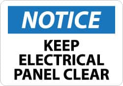 AccuformNMC "Notice - Keep Electrical Panel Clear", 10" Long x 14" Wide, Aluminum Safety Sign Rectangle, 0.04" Thick, Use for Security & Admittance N164AB - 75005082