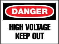 AccuformNMC "Danger - High Voltage - Keep Out", 14" Long x 20" Wide, Rigid Plastic Safety Sign Rectangle, 0.05" Thick, Use for Accident Prevention D139RC - 75006502