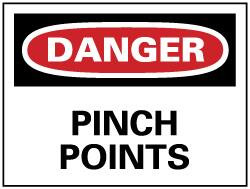 AccuformNMC "Danger - Pinch Points", 7" Long x 10" Wide, Rigid Plastic Safety Sign Rectangle, 0.05" Thick, Use for Accident Prevention D149R - 75006601