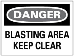 AccuformNMC "Danger - Blasting Area - Keep Clear", 10" Long x 14" Wide, Aluminum Safety Sign Rectangle, 0.04" Thick, Use for Accident Prevention D229AB - 75007088