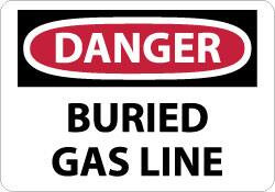 AccuformNMC "Danger - Buried Gas Line", 10" Long x 14" Wide, Aluminum Safety Sign Rectangle, 0.04" Thick, Use for Hazardous Materials D234AB - 75007138