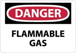 AccuformNMC "Danger - Flammable Gas", 7" Long x 10" Wide, Pressure-Sensitive Vinyl Safety Sign Rectangle, 0.004" Thick, Use for Hazardous Materials D276P - 75204636