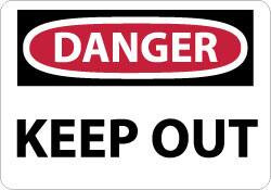 AccuformNMC "Danger - Keep Out", 7" Long x 10" Wide, Rigid Plastic Safety Sign Rectangle, 0.05" Thick, Use for Accident Prevention D59R - 75258764