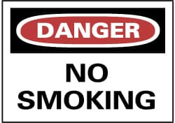 AccuformNMC "Danger - No Smoking", 7" Long x 10" Wide, Pressure-Sensitive Vinyl Safety Sign Rectangle, 0.004" Thick, Use for Accident Prevention D79P - 75258897