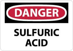 AccuformNMC "Danger - Sulfuric Acid", 10" Long x 14" Wide, Rigid Plastic Safety Sign Rectangle, 0.05" Thick, Use for Hazardous Materials D85RB - 75259036