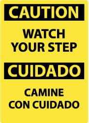 AccuformNMC "Caution - Watch Your Step", 20" Long x 14" Wide, Rigid Plastic Safety Sign Rectangle, 0.05" Thick, Use for Accident Prevention ESC203RC - 75263269