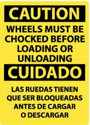 AccuformNMC "Caution - Wheels Must Be Chocked Before Loading or Unloading", 14" Long x 10" Wide, Rigid Plastic Safety Sign Rectangle, 0.05" Thick, Use for Accident Prevention ESC70RB - 75263426