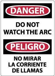 AccuformNMC "Danger - Do Not Watch the Arc", 20" Long x 14" Wide, Pressure-Sensitive Vinyl Safety Sign Rectangle, 0.004" Thick, Use for Accident Prevention ESD31PC - 75263640