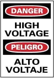 AccuformNMC "Danger - High Voltage", 14" Long x 10" Wide, Rigid Plastic Safety Sign Rectangle, 0.05" Thick, Use for Accident Prevention ESD49RB - 75263707