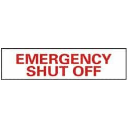 AccuformNMC "Emergency Shut-Off", 4" Long x 12" Wide, Rigid Plastic Safety Sign Rectangle, 0.05" Thick, Use for Accident Prevention M347R - 75391318